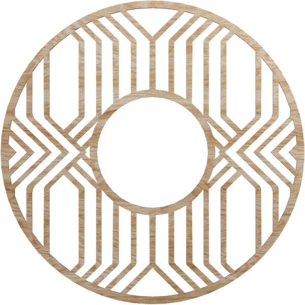 Ekena Millwork Empire Wood Fretwork Pierced Ceiling Medallion, Red Oak, 28"OD x 10 1/4"ID x 1/4"T CMWP28X28X0250EPRO - main